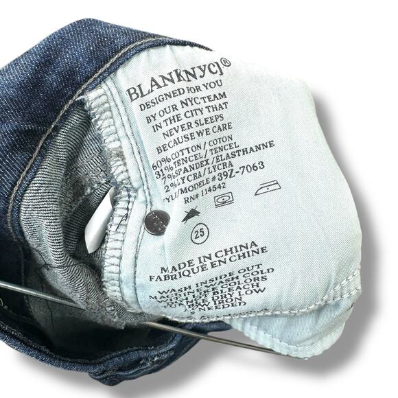 BLANKNYC Faithful Dark Denim Stretchy High Waist Midi Pencil Skirt Size 25 - Picture 6 of 6